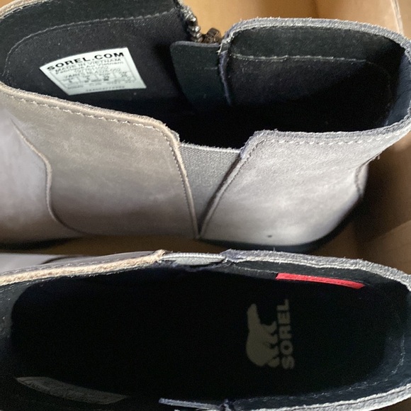 Sorel Emilie II zip waterproof boots quarry/black NWT 8M - Picture 6 of 9